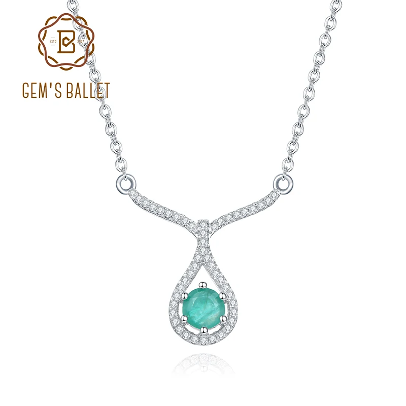 Женская подвеска из серебра 925 пробы с натуральным зеленым изумрудом|Подвески| |