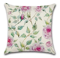 pink flowers cushion cover pillowcase fashion throw pillow linen decorative pillows for sofa bed car
