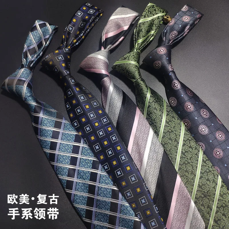 Классический мужской галстук Свадебный из полиэстера в черный горошек ширина 8