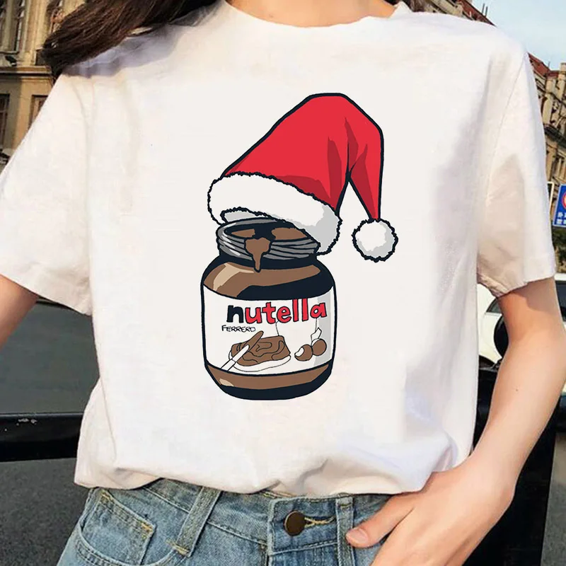 

Women t shirt Ulzzang Kawaii Cartoon Nutella Harajuku 90s Graphic Female T-shirt Korean Clothes Street hip hop short sleeves