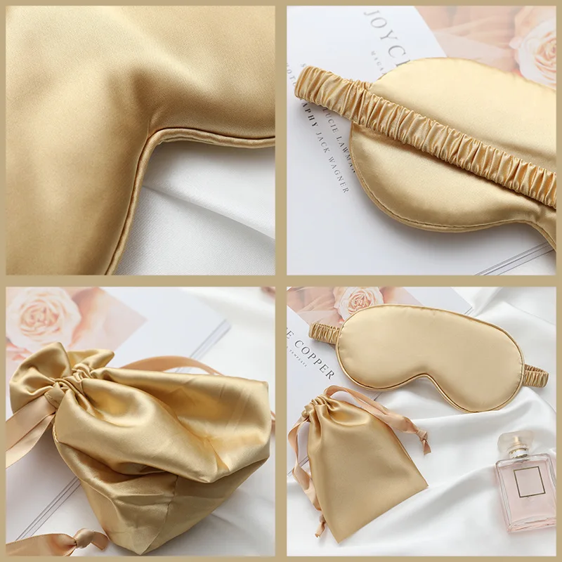 

1set Sleeping Eyeshade Eye Cover + Carrying Bag for Nap Travel Relax Rest Imitated Silk Sleep Eye Mask Eyepatch Blindfold Patch