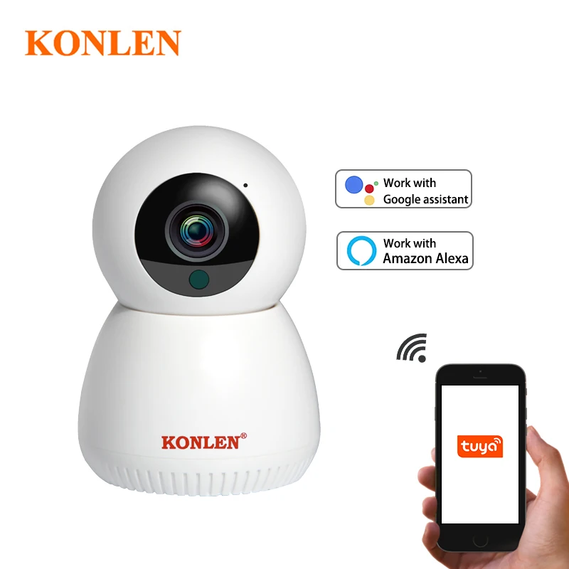 KONLEN wifi 1080P Tuya Smart Life IP камера 2MP HD аудио Совместимость с Alexa Google Assistant для домашней безопасности наблюдения