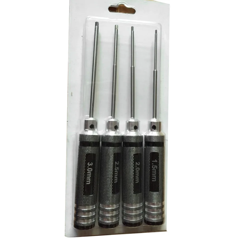 

4pcs Precision Screwdriver Set Allen Key Socket Bit Magnet Hand Operated Tool Kit For Models Of Cars Helicopters Planes Steel