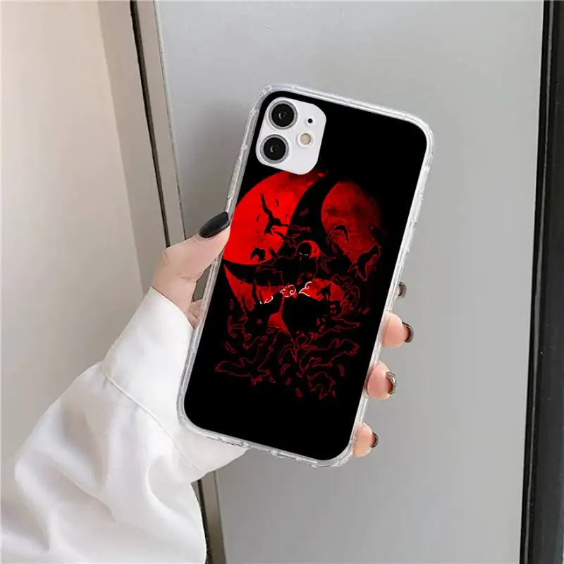 

Anime Naruto Uchiha Itachi Phone Case Transparent for iPhone 11 12 mini pro XS MAX 8 7 6 6S Plus X 5S SE 2020 XR