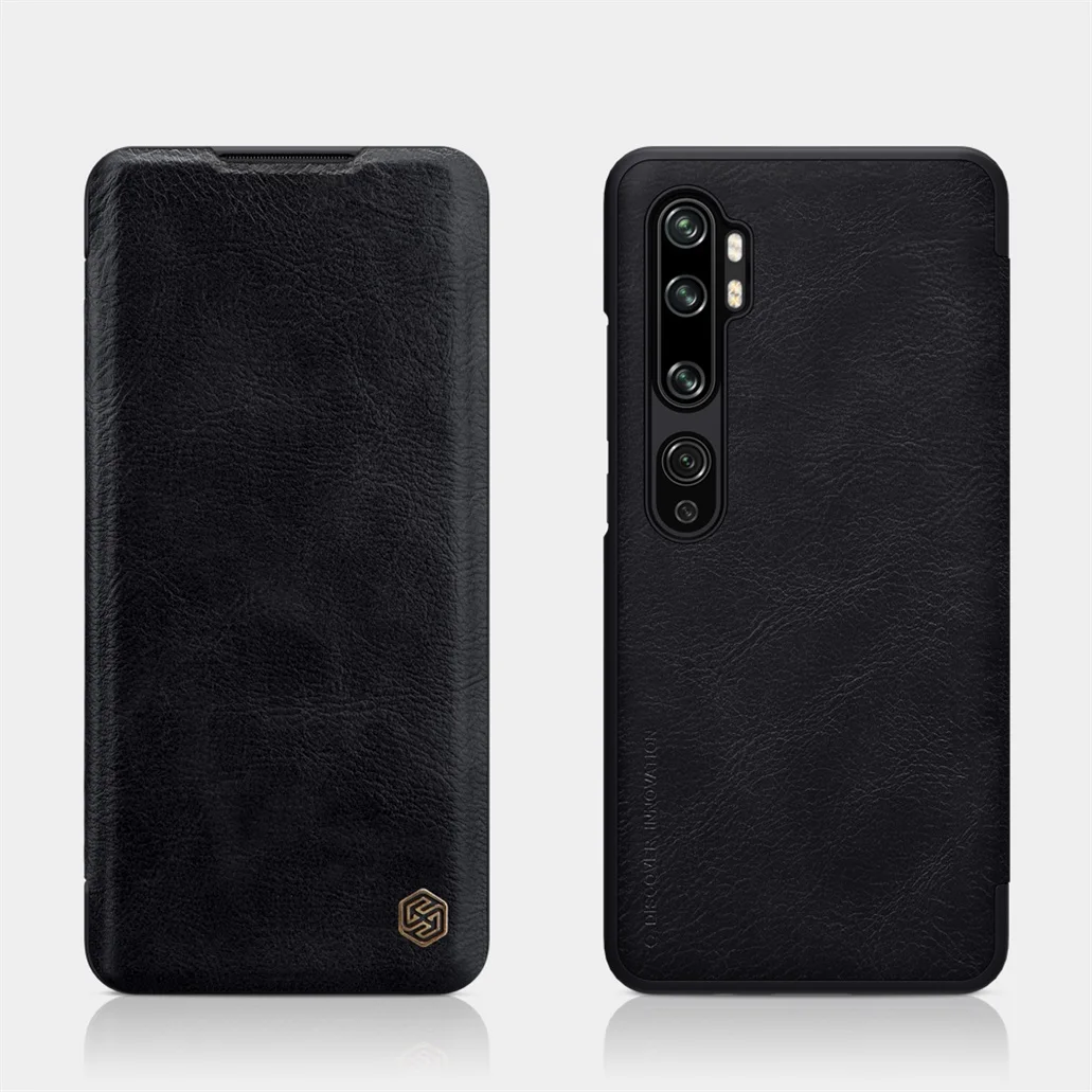 Флип чехол Nillkin Qin для Xiaomi Mi Note 10 Pro CC9 винтажный кожаный книжка с карманом карт