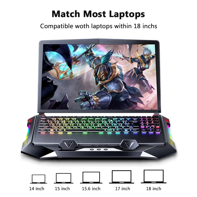 

Gaming PC Adjustable Laptop Cooler Dual USB Laptop Cooling Pad Support Notebook Stand With Fan For Macbook Pro Air Laptop Holder