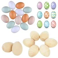 5pcs 3 5x5cm natural wood simulation egg manual graffiti painted exercise diy creative easter egg children early educational toy