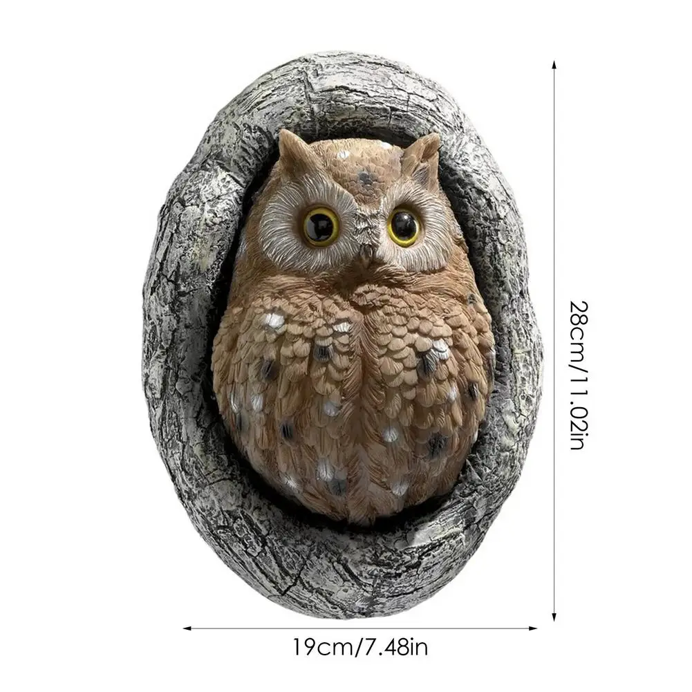 

Creative Cartoon Owl Figurines Tree Art Decor Crafts Outdoor Garden Owl Sculpture Pendant Garden Hanging Owl Statue Decoration
