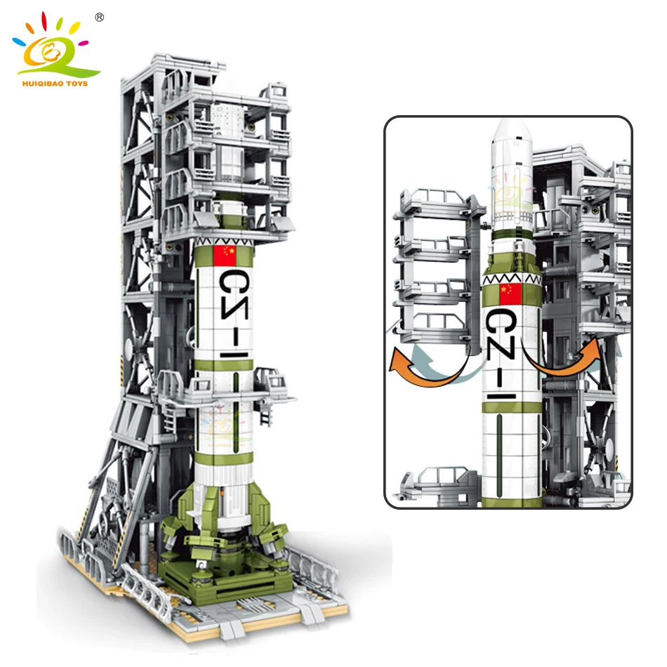 

HUIQIBAO 1627Pcs Space Center Saturn V Rocket Building Blocks City Space Station Astronaut Creative Bricks Set Children Toys
