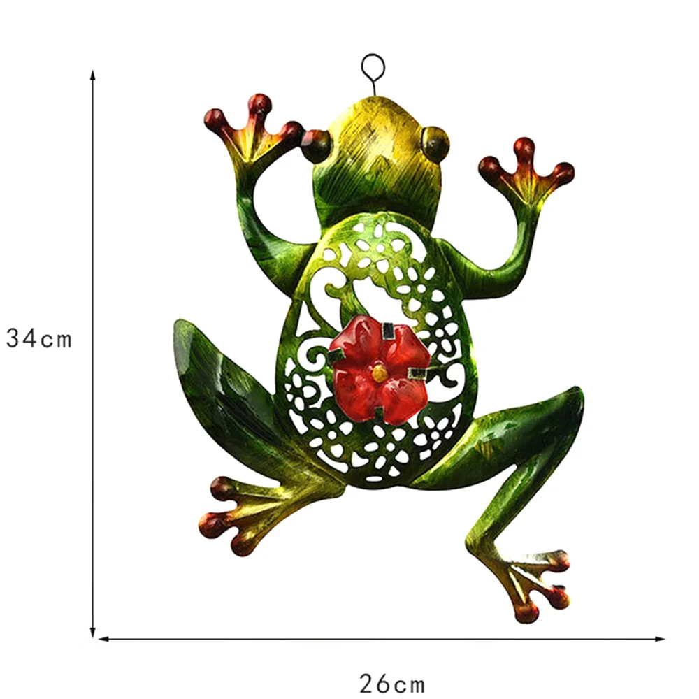 

3D Meta Frog Wall Art Inspirational Frog Wall Decor with Hook 3D Hang Metal Design Sculpture for Terraces Fences Porches