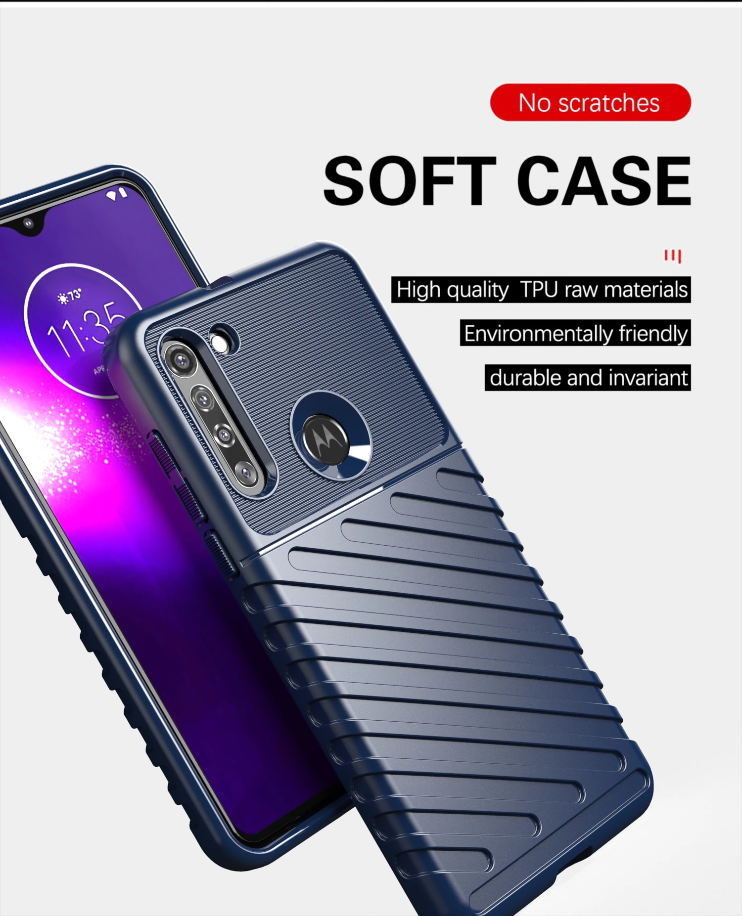 For Motorola Moto G8 Case Ripple Feel Soft Silicon Rubber Shockproof Phone Back Cover XT2045-1 Protection | Мобильные телефоны и