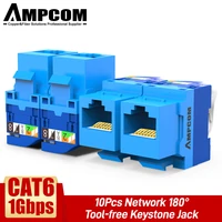 ampcom ul listed cat6 rj45 tool less keystone jack no punch down tool required utp rj45 self lock module connector 510 pack