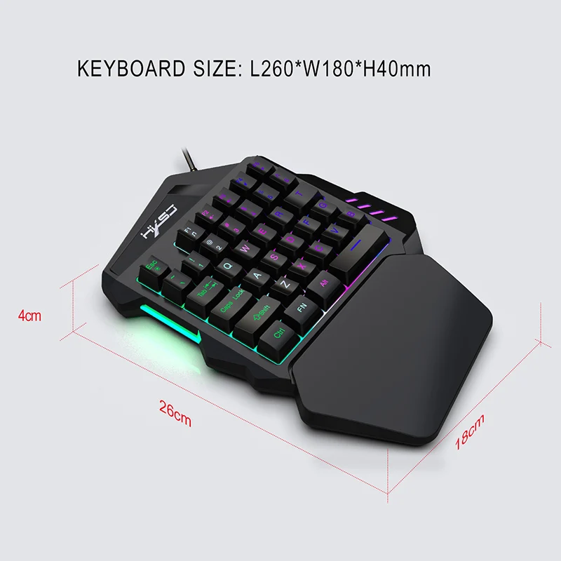 

HXSJ 35Keys One-Handed Keyboard Gaming Wired Keyboard with Mouse 1200/1600/2400/3200DPI for Gamer PUBG/LOL/Dota Mini Keyboard