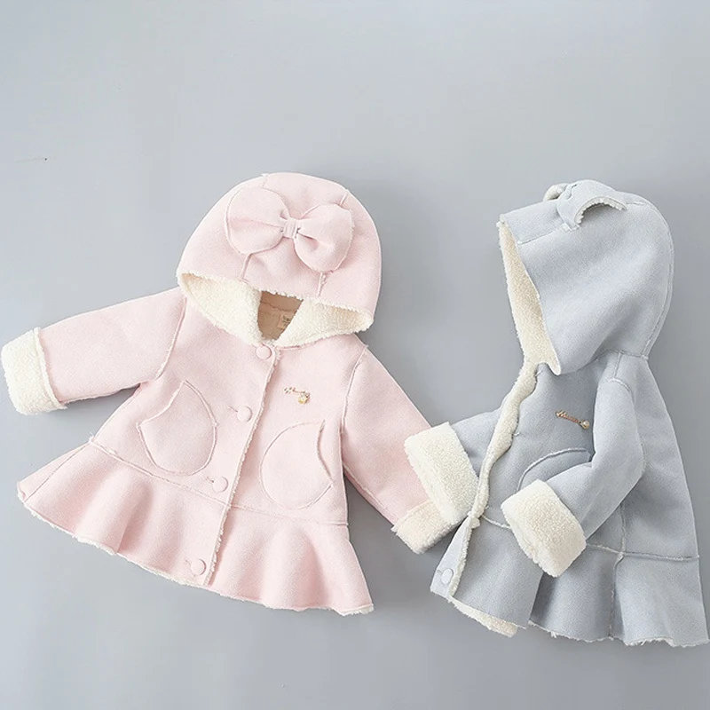 Теплая зимняя кашемировая замша принцесса Кардиган Пальто Верхняя одежда 2019 для