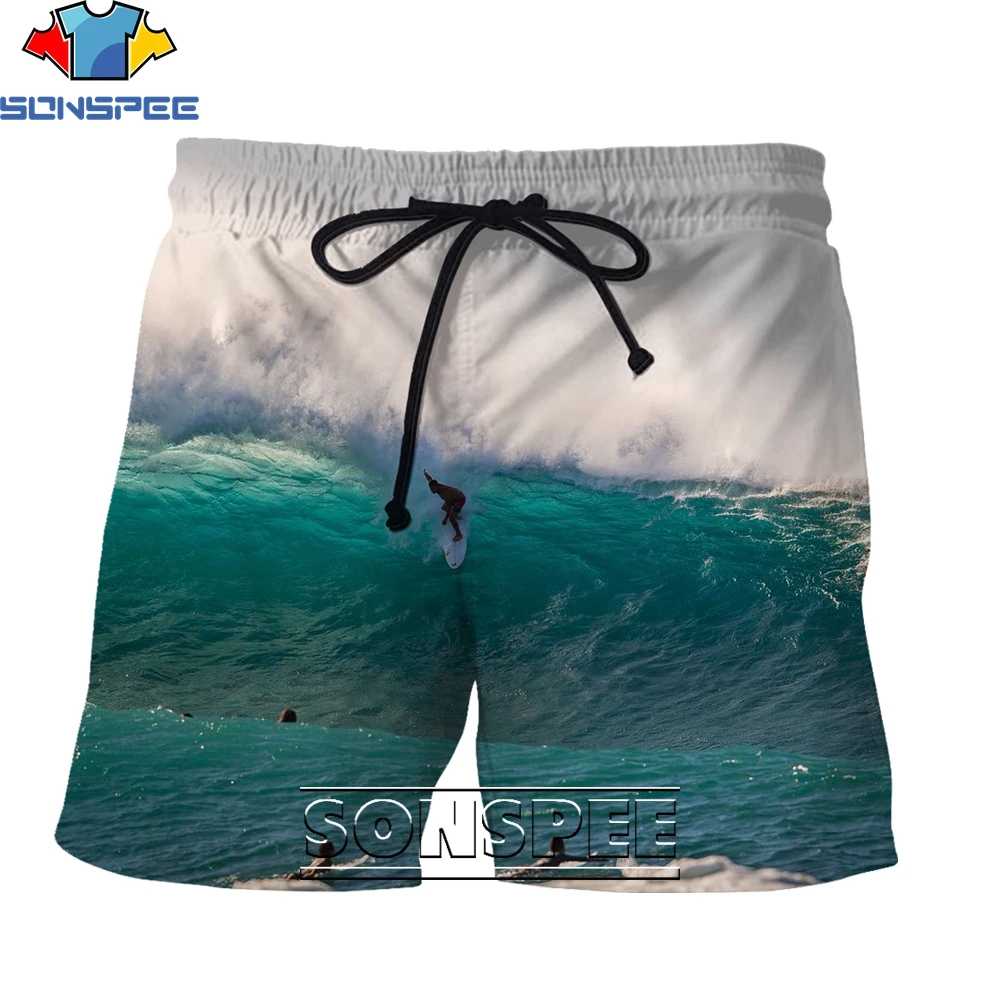 

SONSPEE Fashion Ocean Surfing Series 3D Printing Men Shorts Summer Creative Harajuku Hip Hop Personality Casual Beach