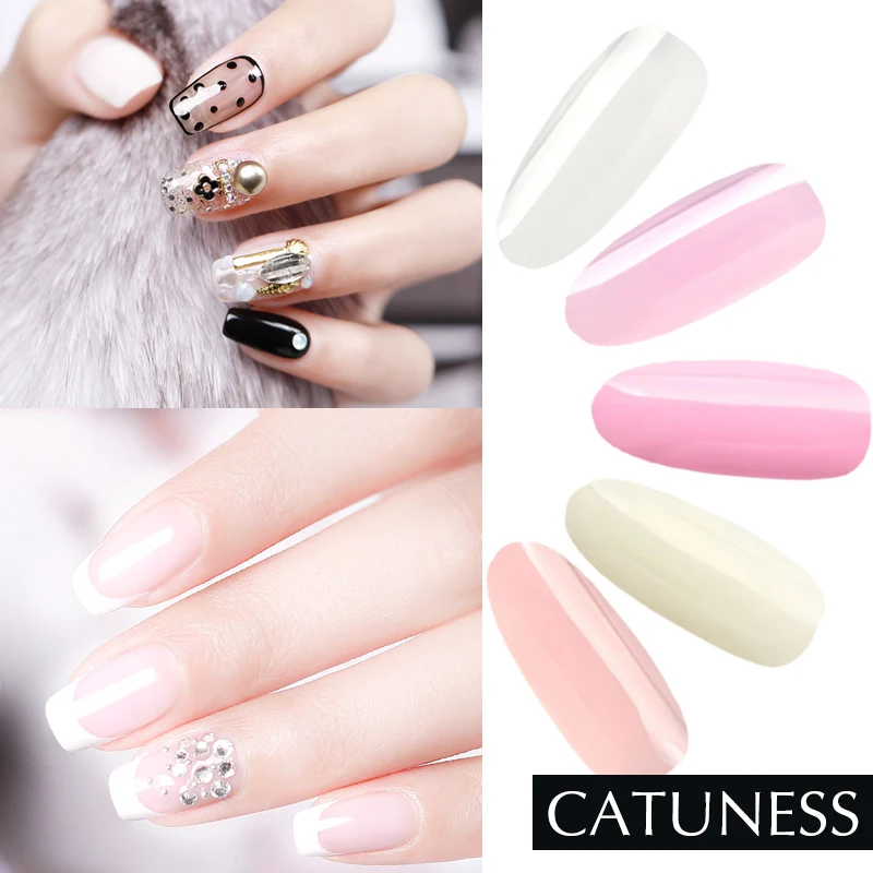 Набор полигелей CATUNESS для французского дизайна ногтей форма кончиков Кристальный