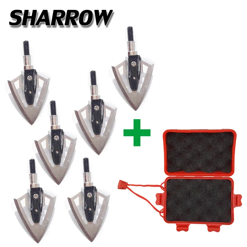 6 шт. стрельба из лука 100 г наконечник стрелы 2 наконечника и коробка набор уличных