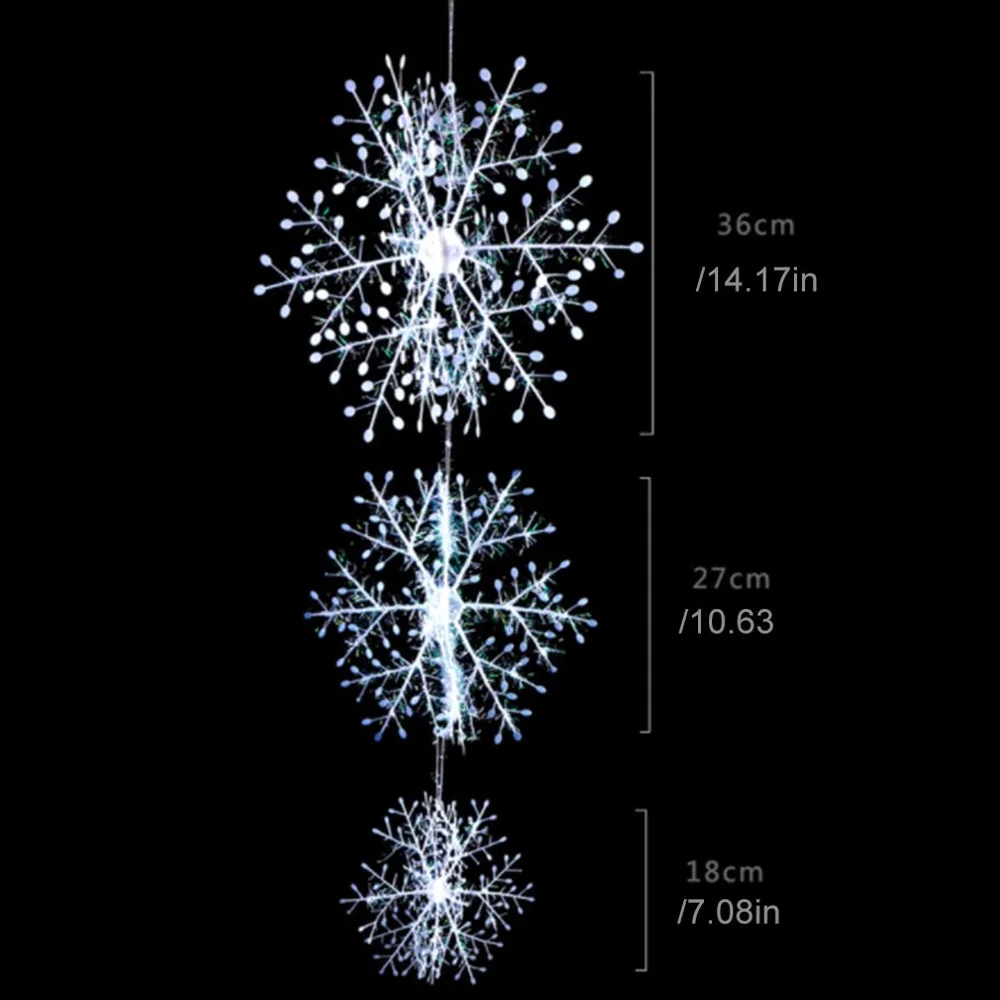 Рождественские украшения Классические Очаровательные Белые снежинки вечерние