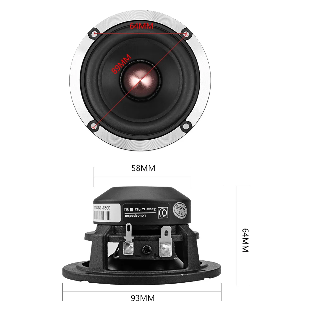 AOSHIKE 3 дюймовый Hifi Средний звуковой динамик автомобильный DSP аудио DIY 4 8 Ом 20 Вт 30 25