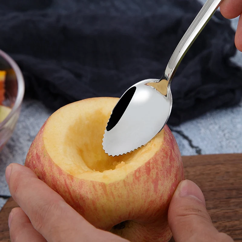 

Kitchen Tools 1Pcs Thick Stainless Steel Grapefruit Spoon Dessert Spoon Serrated Edge