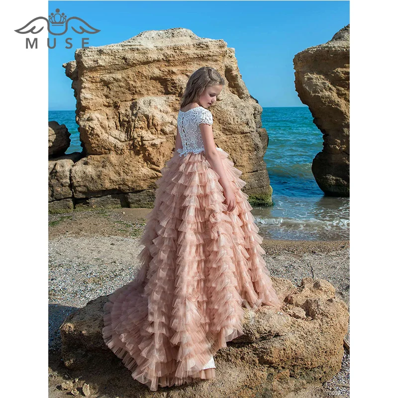 

Vinate Puffy Prncess Children Girls Ball Gowns Ruffle Puffy Flower Girls Ball Gowns Pink Girls Birthday Party Dress Celebration