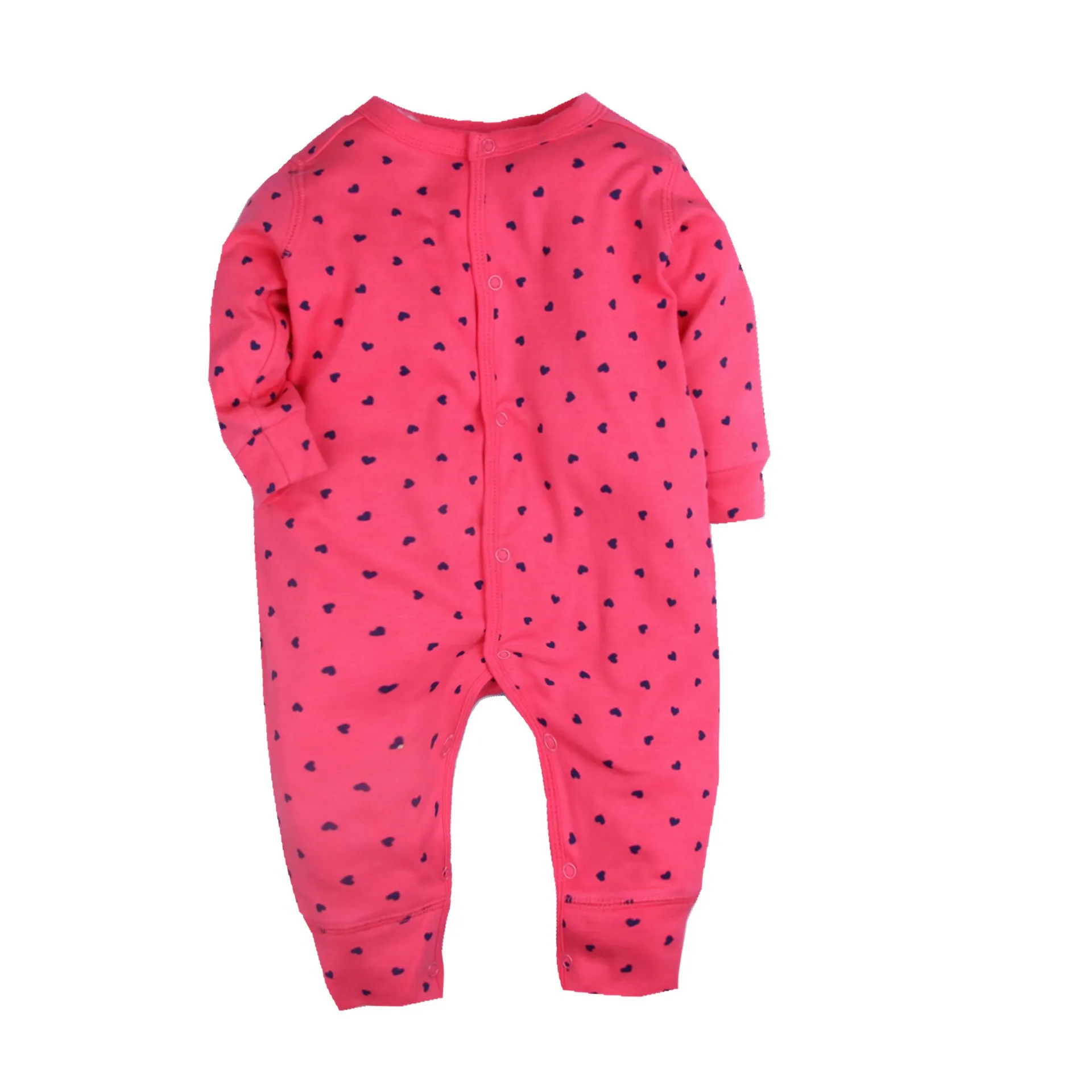Pijama infantil; одежда для малышей; пижамы-комбинезоны для девочек; пижамы для маленьких мальчиков; комбинезон для новорожденных; ползунки для малышей - Цвет: Red hearts