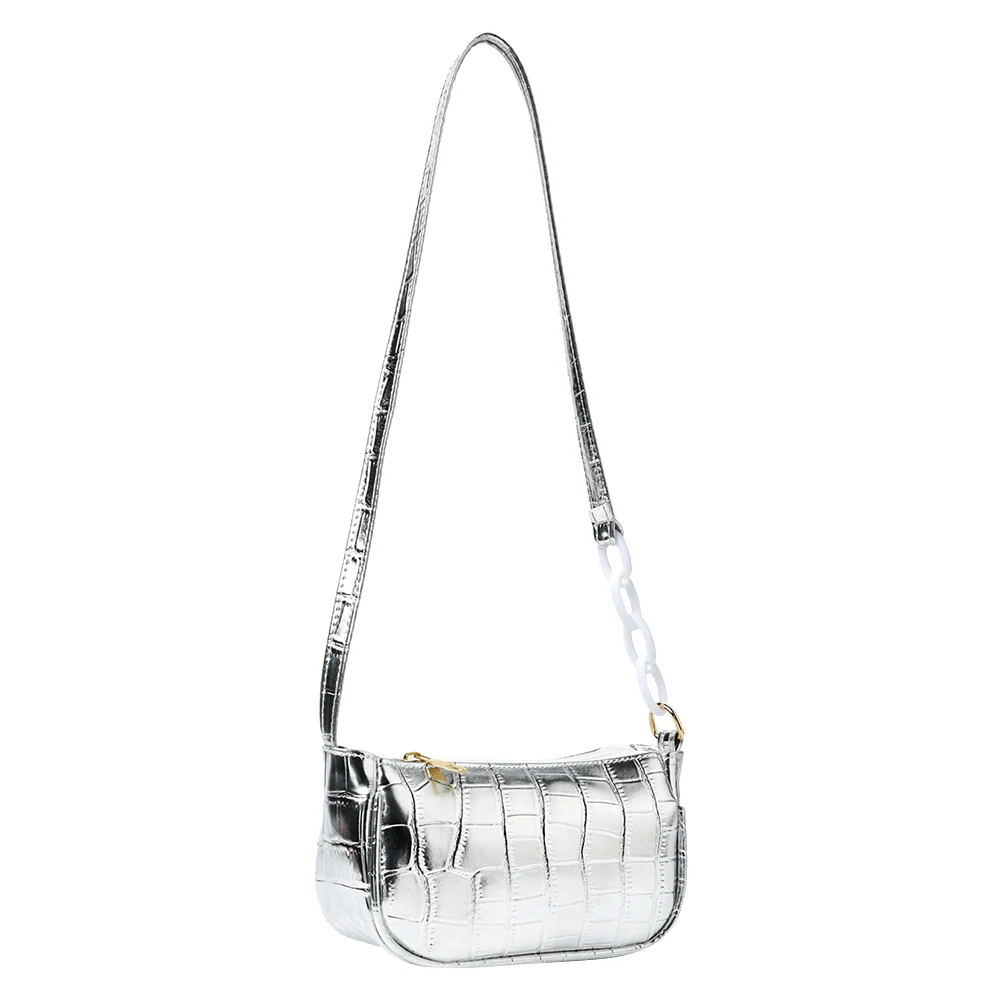 

Youth Ladies Simple Versatile Bag Fashion Alligator Pattern Shoulder Underarm Bags PU Leather Chain Women Handbags