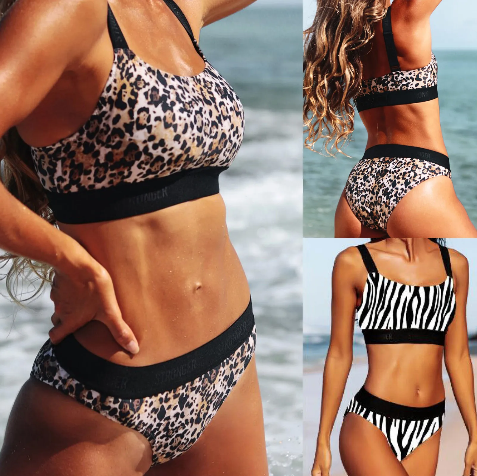 

High Waist Sexy Bikinis Women 2021 New Hot Leopard Swimwears Ladies Swimsuit Bandage Bathing Push Up Suits Beachwear Biquini Set
