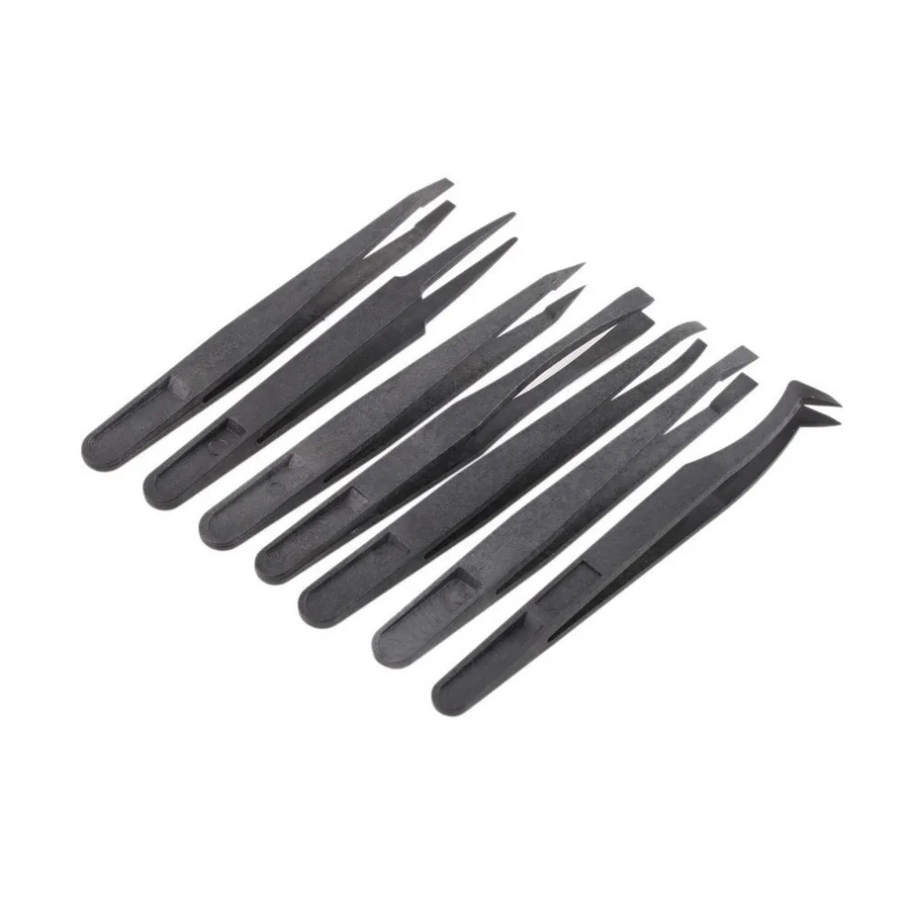 

1 PCS Plastic Antistatic Carbon Fiber Tweezers Straight Curved Anti-static Conductive Tweezer Clip Hand Tools