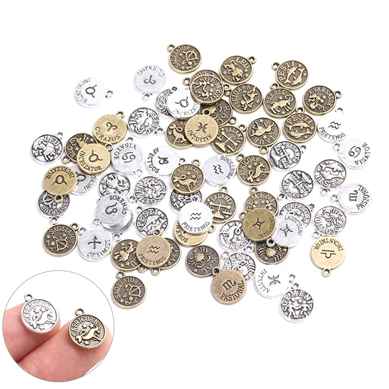 12 шт./компл. 12*15 мм созвездий круглый подвесной амулет аксессуары для поделок