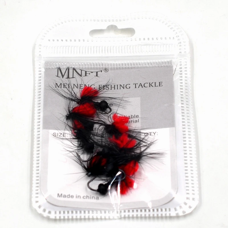 

MNFT 10PCS 10# Black Body with Red Wins Fly Dry Flies for Trout Fishing Artificial bait
