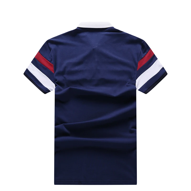 Рубашка-поло мужская с коротким рукавом хлопок дышащая в полоску Повседневная