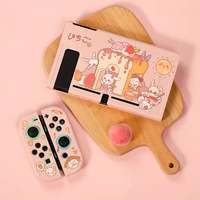 cute rabbit cartoon nintend switch protective shell joy con controller soft tpu cover pink case for nintendo switch accessories