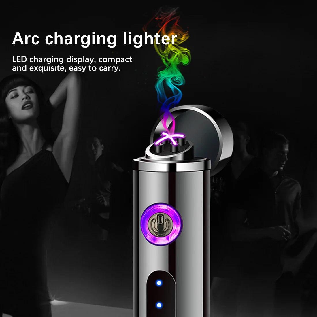 

Dual Arc Electric Lighters Windproof Plasma Rechargeable USB Mental Lighter hqd Disposable Smoking Cigarette Gadgets For Men