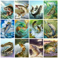 fishing fish embroidery diamond painting full drills art paint adult arts and crafts diy pianting on the wall home decor
