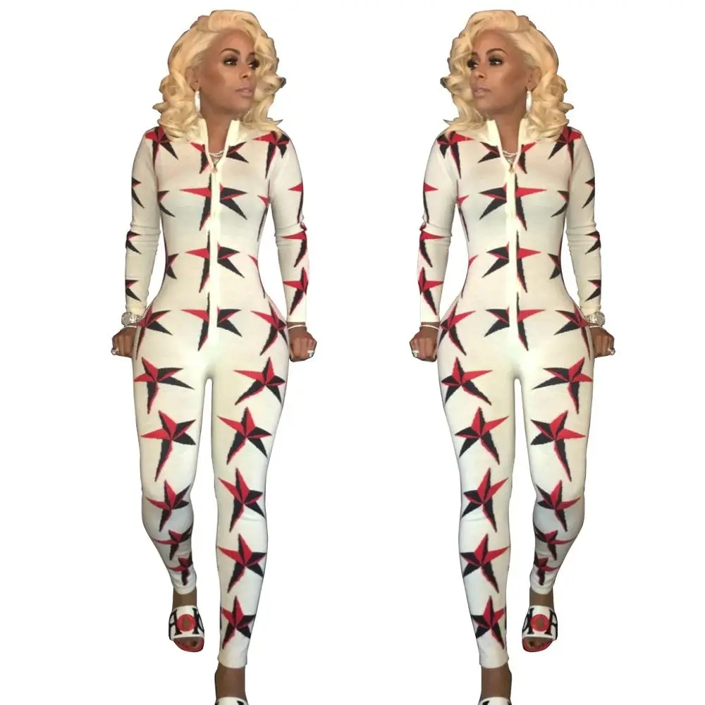 Новинка 2017 года осень и зима горячая мода цифровой принт комбинезон сексуальная