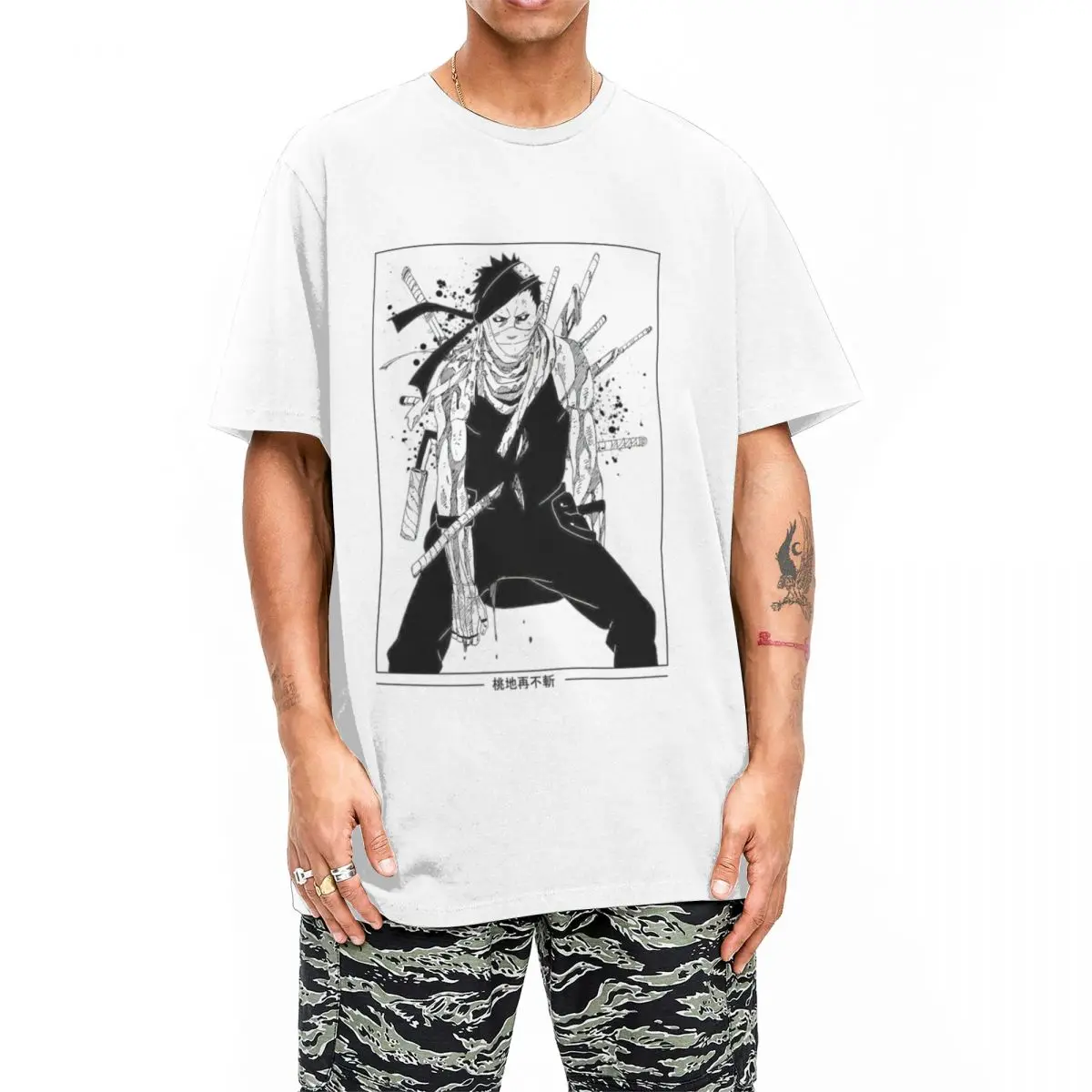 

Funny Bandai Naruto Demon Of The Mist T-Shirt for Men O Neck Pure Cotton T Shirt Anime Short Sleeve Tees Birthday Gift Tops