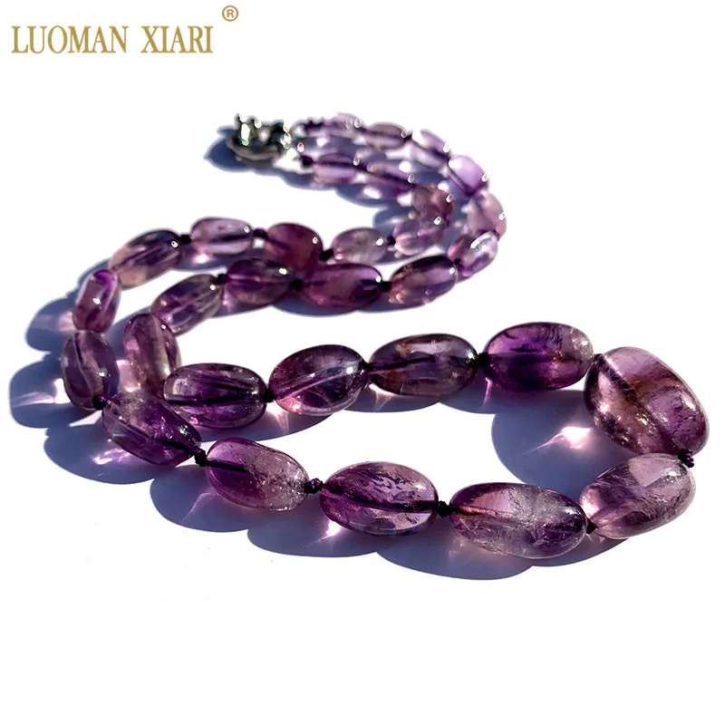 Original Hand-made 100% Natural Amethysts Necklace Tower Design Purple Crystal For Women Girls Gift length 50cm | Украшения и