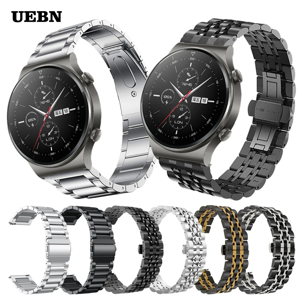 Ремешок UEBN из нержавеющей стали для смарт часов Huawei Watch GT 2 Pro классический