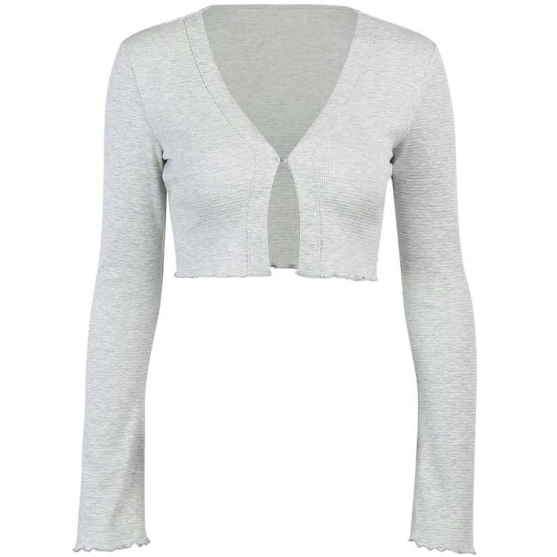 

Sexy V-Neck Waistless Short Long-Sleeve Cardigan Fashion Hanging Button Women Cardigan