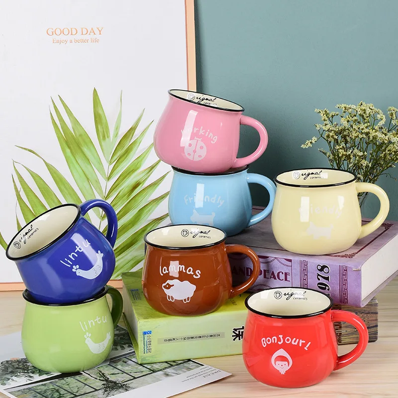

350ml Big Capacity Cute Cartoon Children Ceramic Mug Creative Animal Ceramic Cofffe Mug Student Milk Mug Children Mug Coffee Cup