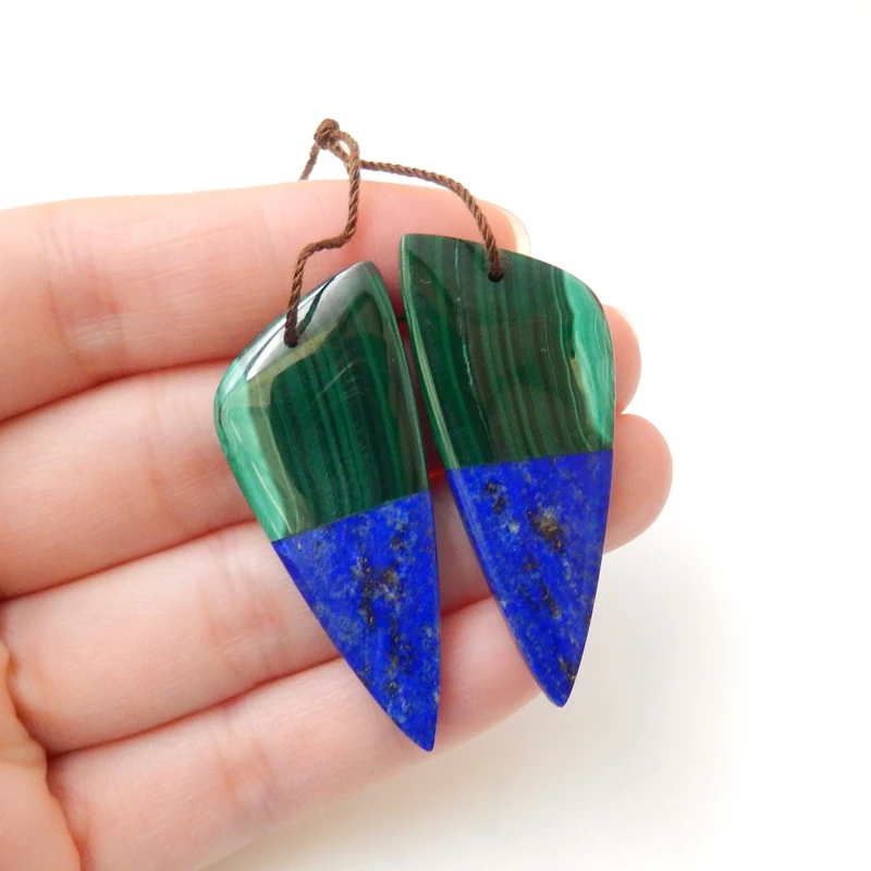 Серьги с лазуритом и малахитовой серьги женские ювелирные изделия сделай сам для