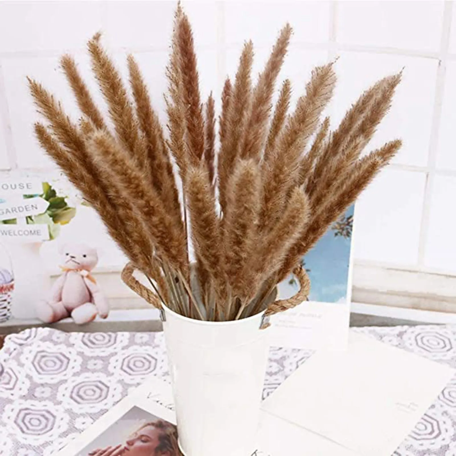 

6/8/15PCS Natural Dryness-Wedding Bouquet Is a Favorite Wedding Color Within The Natural Dried Pampas Grass Decor Wedding Flower