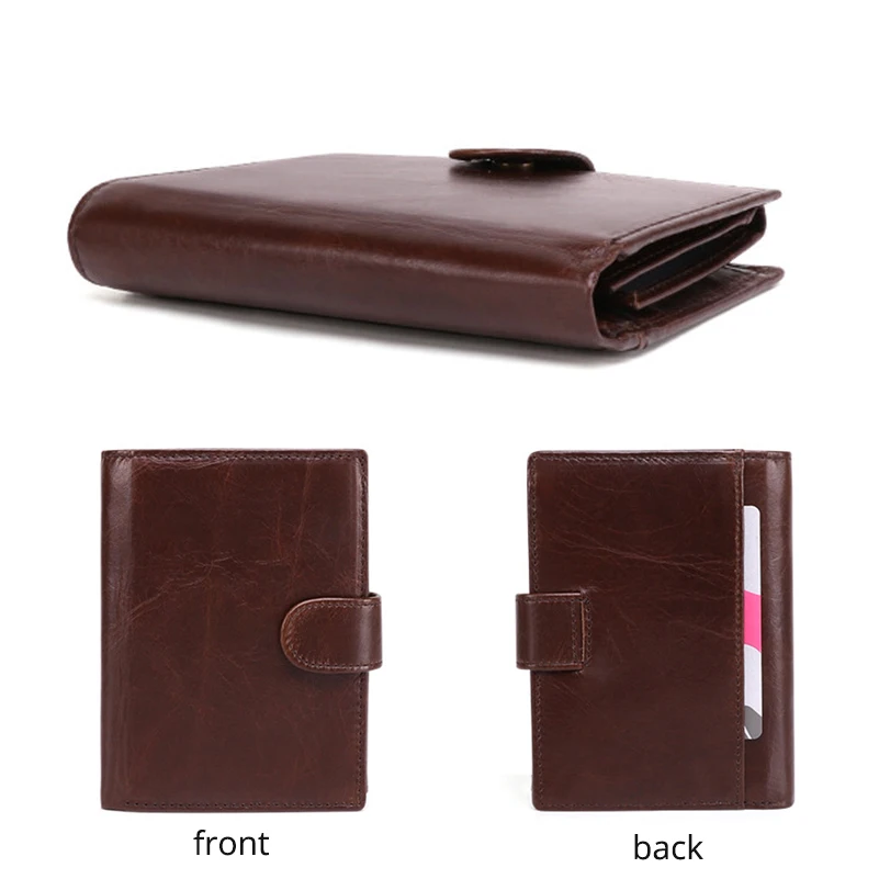 

Vintage Genuine Leather Wallet Men Short Wallets Male Cow Leather Purse Money Credit Card Clips Coin Pocket Bag