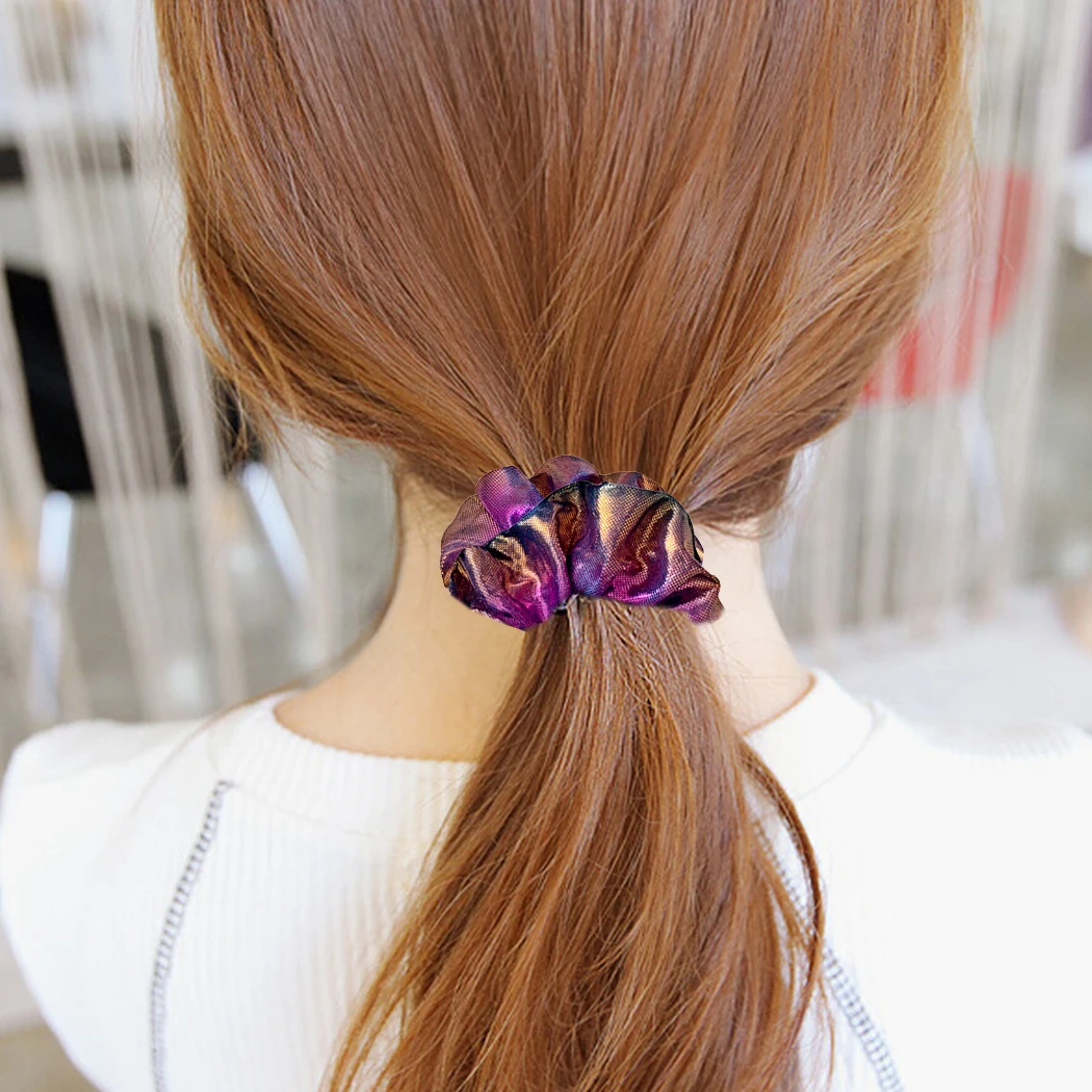 10pcs Metallic Laser Elastic Hair Band for Women Girls Scrunchies Rubber Ties Ponytail Holder Headband Accessories |