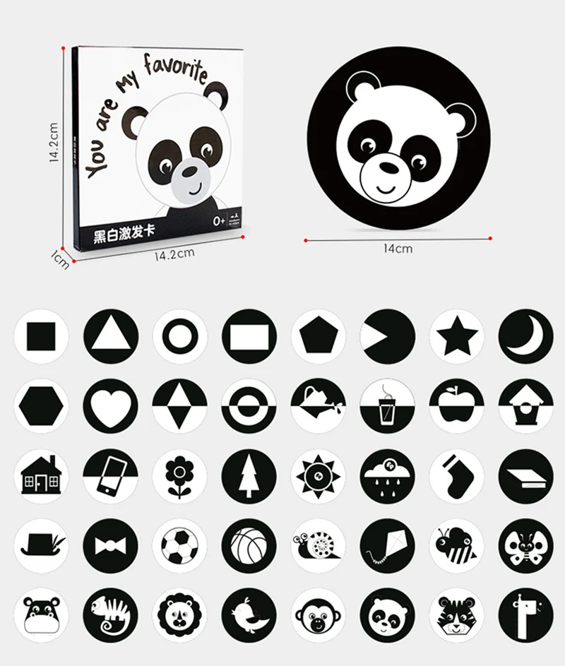 Детская развивающая флеш-карта Монтессори черно-белая детская игрушка 0-36