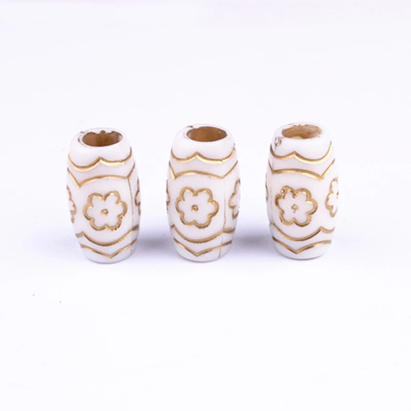 10 шт. акриловая резная Цветочная тесьма для волос страшный Дред бусины манжеты