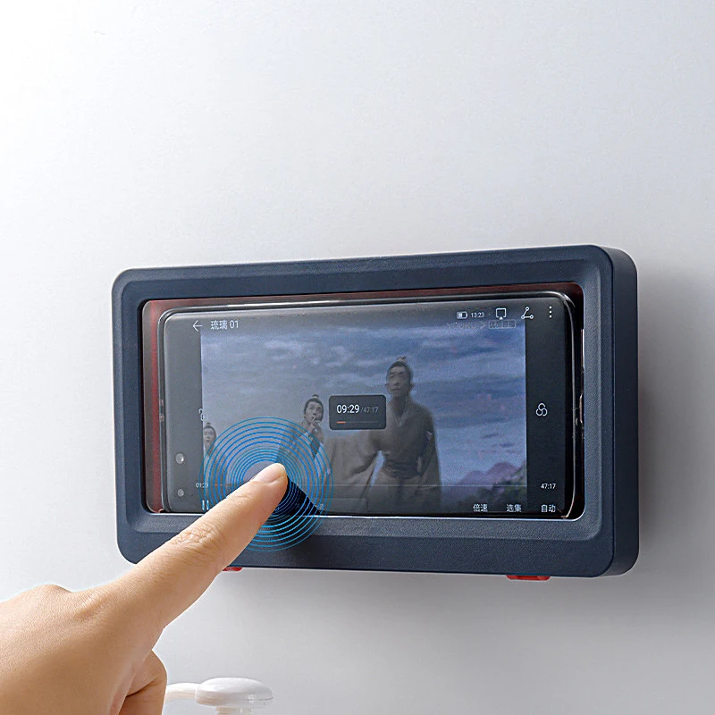 

Bathroom Amusement Superb Gadget Phone Case Touch Screen Bathing Drama Phone Shell Shower Sealing Storage Box Phone Holder Newly