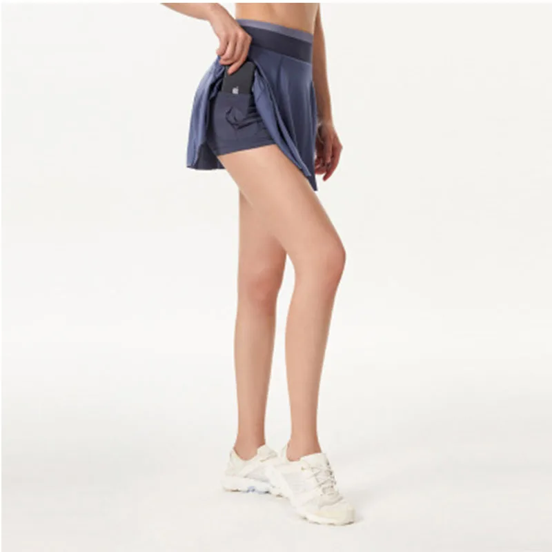 

2021 New Sports shorts women's culottes anti-empty loose fitness shorts with pockets yoga training quick-drying running high wai