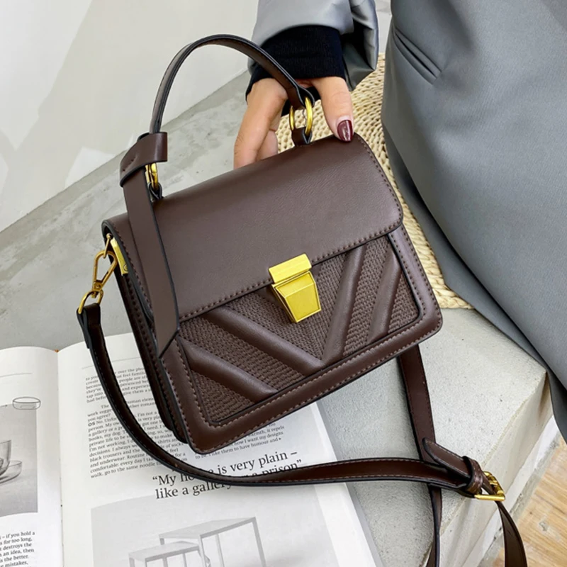 Одноцветная сумка с клапаном из искусственной кожи сумки на плечо для женщин 2020